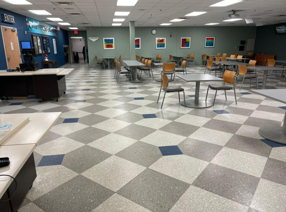 Professionally cleaned commercial area
