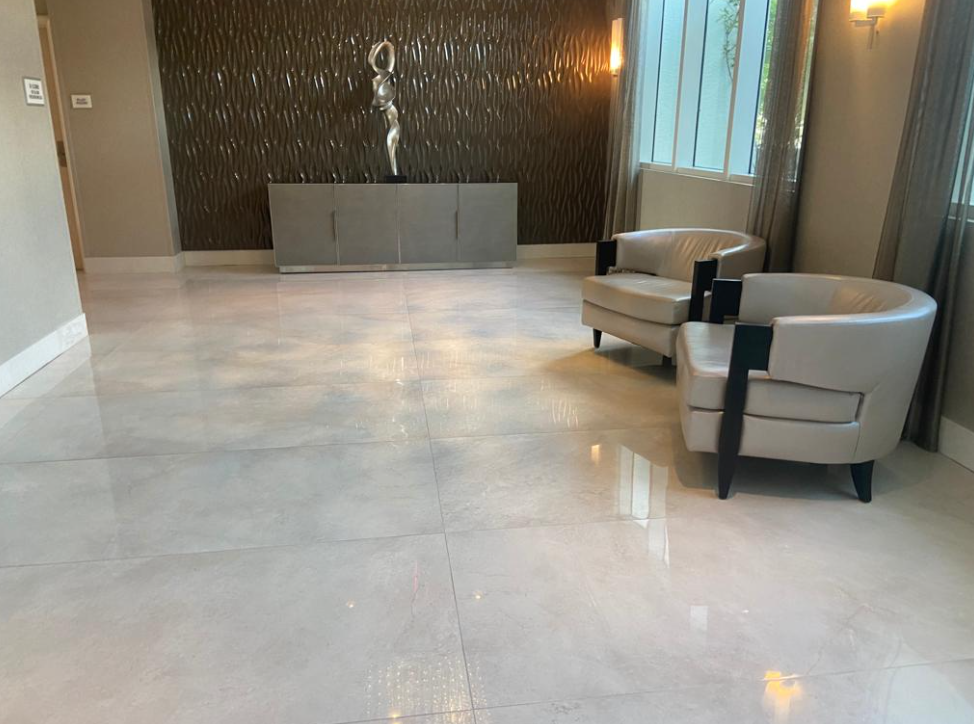 Cleaned commercial area