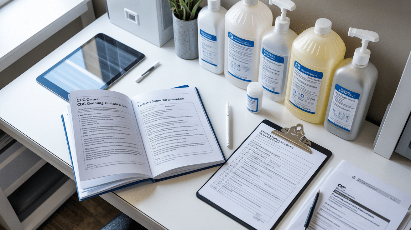 EPA-registered hospital-grade disinfectants and compliance documentation for healthcare facilities