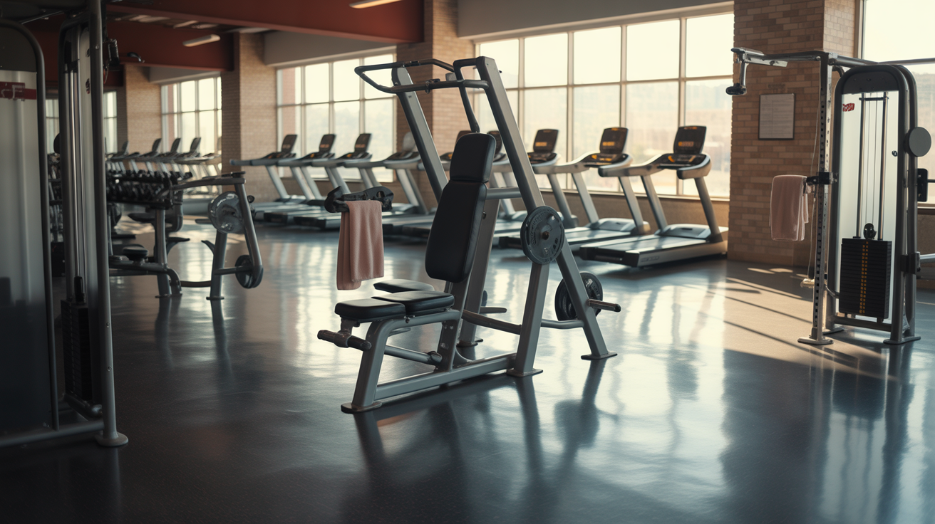 Professional fitness center with clean maintained floors and equipment in South Florida