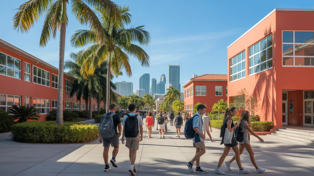 Clean high school gymnasium with maintained athletic floors in South Florida