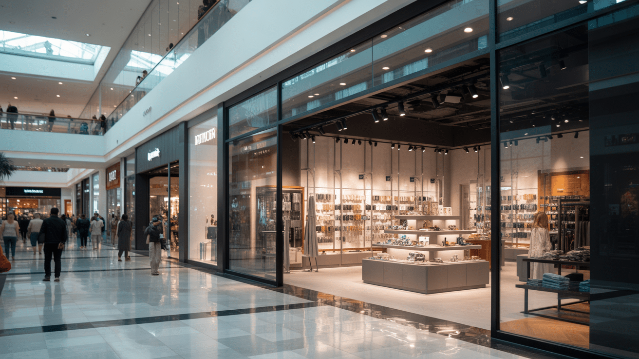 Luxury Miami retail store interior with pristine floors and professional maintenance